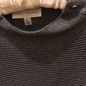 Catherine Malandrino Metallic Black Top